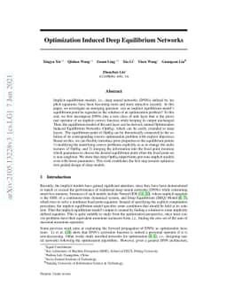 Optimization Induced Equilibrium Networks