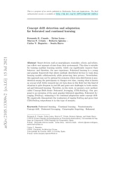 Concept drift detection and adaptation for federated and continual
  learning