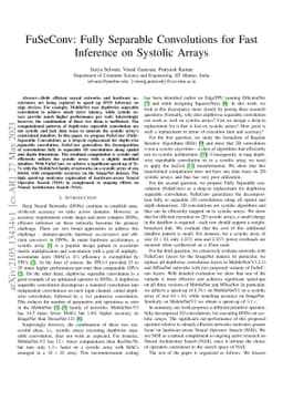 FuSeConv: Fully Separable Convolutions for Fast Inference on Systolic
  Arrays