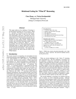 Relational Gating for "What If" Reasoning