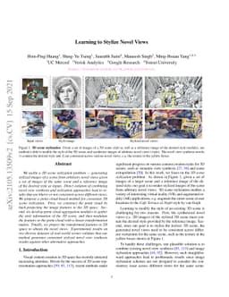 Learning to Stylize Novel Views
