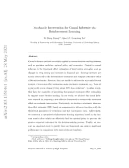 Stochastic Intervention for Causal Inference via Reinforcement Learning