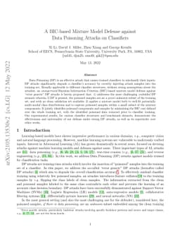 A BIC-based Mixture Model Defense against Data Poisoning Attacks on
  Classifiers