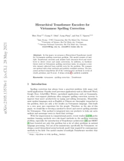 Hierarchical Transformer Encoders for Vietnamese Spelling Correction
