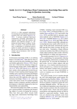 Inside ASCENT: Exploring a Deep Commonsense Knowledge Base and its Usage
  in Question Answering