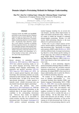 Domain-Adaptive Pretraining Methods for Dialogue Understanding