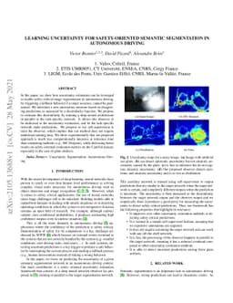 Learning Uncertainty For Safety-Oriented Semantic Segmentation In
  Autonomous Driving