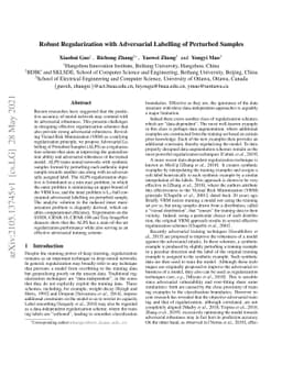 Robust Regularization with Adversarial Labelling of Perturbed Samples