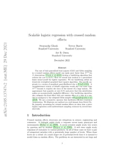 Scalable logistic regression with crossed random effects