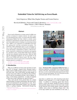 Embedded Vision for Self-Driving on Forest Roads