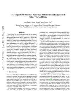 The Unpatchable Silicon: A Full Break of the Bitstream Encryption of
  Xilinx 7-Series FPGAs