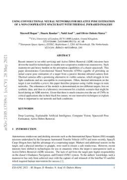 Using Convolutional Neural Networks for Relative Pose Estimation of a
  Non-Cooperative Spacecraft with Thermal Infrared Imagery