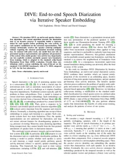 DIVE: End-to-end Speech Diarization via Iterative Speaker Embedding