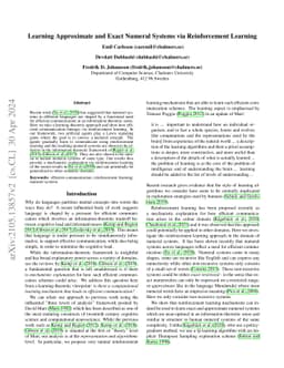 Learning Approximate and Exact Numeral Systems via Reinforcement
  Learning