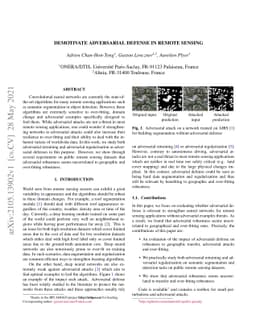 Demotivate adversarial defense in remote sensing