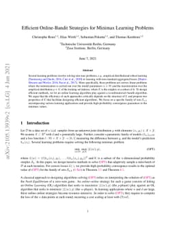 Efficient Online-Bandit Strategies for Minimax Learning Problems