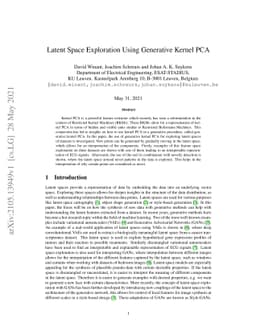 Latent Space Exploration Using Generative Kernel PCA