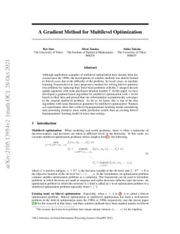 A Gradient Method for Multilevel Optimization