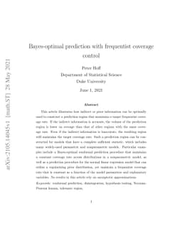 Bayes-optimal prediction with frequentist coverage control