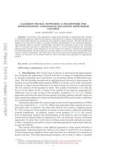 Galerkin Neural Networks: A Framework for Approximating Variational
  Equations with Error Control