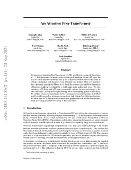 An Attention Free Transformer