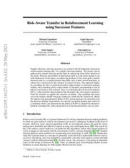 Risk-Aware Transfer in Reinforcement Learning using Successor Features