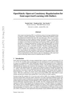 OpenMatch: Open-set Consistency Regularization for Semi-supervised
  Learning with Outliers