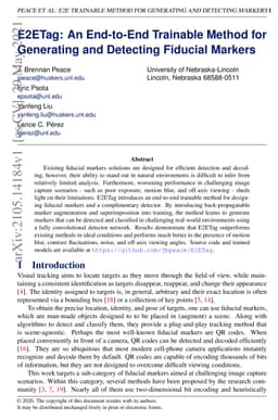 E2ETag: An End-to-End Trainable Method for Generating and Detecting
  Fiducial Markers