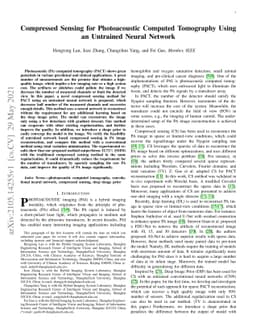 Compressed Sensing for Photoacoustic Computed Tomography Using an
  Untrained Neural Network