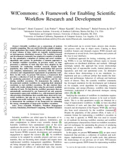 WfCommons: A Framework for Enabling Scientific Workflow Research and
  Development
