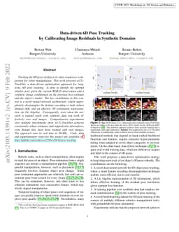 Data-driven 6D Pose Tracking by Calibrating Image Residuals in Synthetic
  Domains