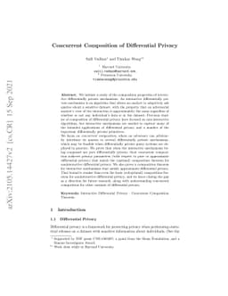 Concurrent Composition of Differential Privacy