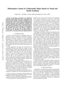 Deformation Control of a Deformable Object Based on Visual and Tactile
  Feedback