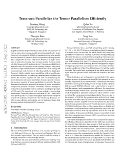 Tesseract: Parallelize the Tensor Parallelism Efficiently