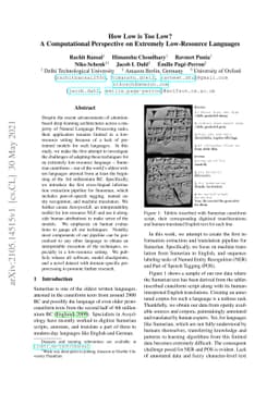 How Low is Too Low? A Computational Perspective on Extremely
  Low-Resource Languages