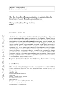 On the benefits of representation regularization in invariance based
  domain generalization