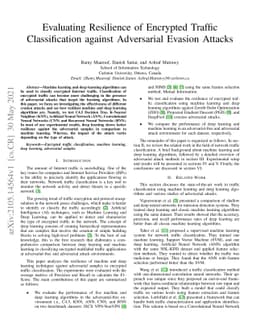 Evaluating Resilience of Encrypted Traffic Classification Against
  Adversarial Evasion Attacks