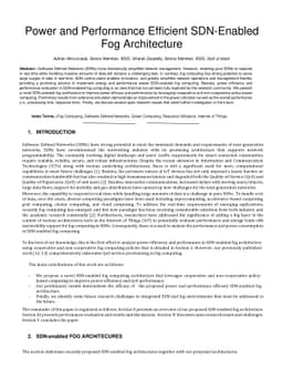 Power and Performance Efficient SDN-Enabled Fog Architecture