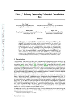 FED-$χ^2$: Privacy Preserving Federated Correlation Test