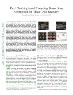 Patch Tracking-based Streaming Tensor Ring Completion for Visual Data
  Recovery