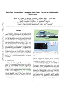 Know Your Surroundings: Panoramic Multi-Object Tracking by Multimodality
  Collaboration