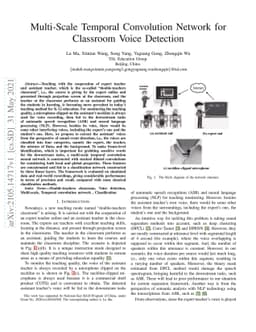 Multi-Scale Temporal Convolution Network for Classroom Voice Detection