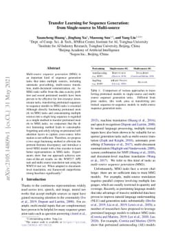 Transfer Learning for Sequence Generation: from Single-source to
  Multi-source