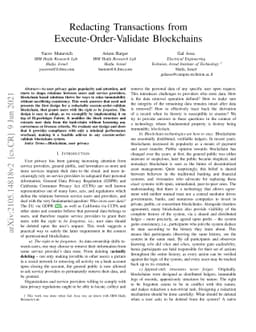 Redacting Transactions from Execute-Order-Validate Blockchains