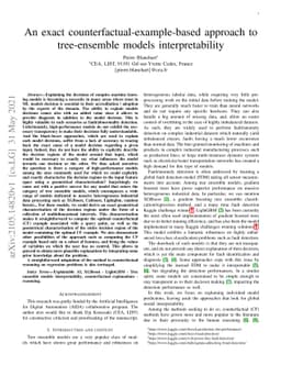 An exact counterfactual-example-based approach to tree-ensemble models
  interpretability