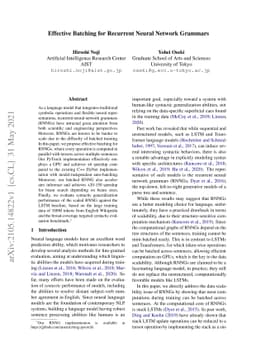 Effective Batching for Recurrent Neural Network Grammars