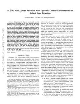 ACNet: Mask-Aware Attention with Dynamic Context Enhancement for Robust
  Acne Detection