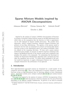 Sparse Mixture Models inspired by ANOVA Decompositions