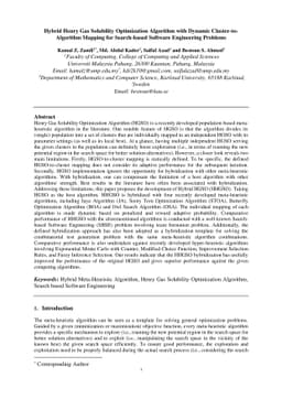 Hybrid Henry Gas Solubility Optimization Algorithm with Dynamic
  Cluster-to-Algorithm Mapping for Search-based Software Engineering Problems