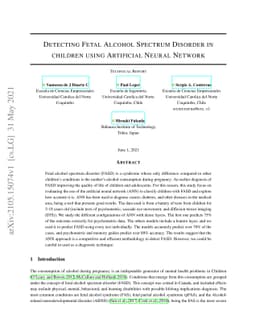 Detecting Fetal Alcohol Spectrum Disorder in children using Artificial
  Neural Network
